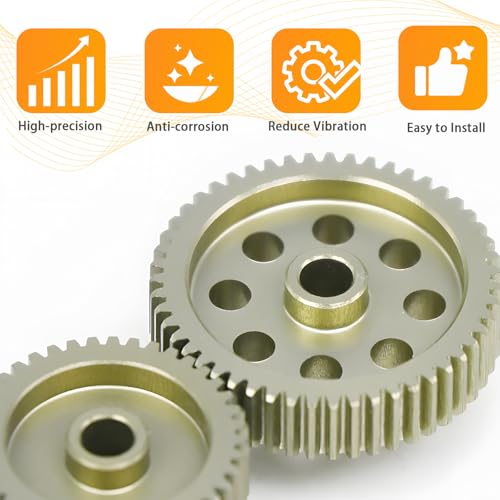 64P Pinion Gear 3.175mm Shaft 7075 Aluminum Alloy Motor Gears,0.6 Metric Pitch 39 40 41T with 1/8 Hole Pinion Gear Compatible with 1/10 Arrma HPI Kyosho Losi Axial Traxxas Tamiya RC Car - size: 39 40 41T