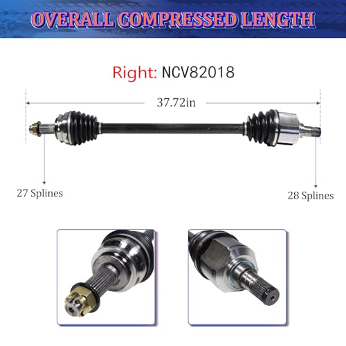 Maxfavor CV Axle Shaft Assembly fit for 2007-2011 Dodge Caliber, | 2007-2017 Jeep Compass Patriot, Automatic CVT Trans FWD (Front Wheel Trans), CV Axle Front Passenger Driver