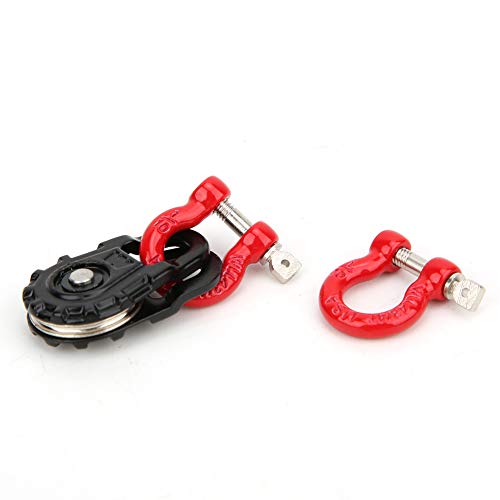 Acouto Equipment Three Piece Set Rc Steel Rope Pulley Lock Sleeve for Rc Model Car Climbing Vehicle Rc Crawler Accessories 1 10 Scale Snatch Block Winch Tow Strap Hook Trailer Stra