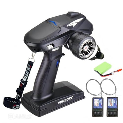 Dumborc X4 Rc Remote Transmitter with P6F Receiver 2.4Ghz 4 Channle RC Radio Control with 2 Receivers for Rc Vehicle Cars Boats Tanks Models