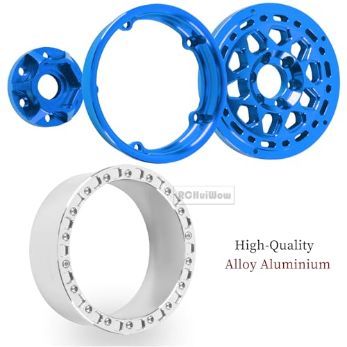 2.2" Beadlock RC Wheels for 1/10 RC Crawler SCX10 Capra,AMG 6x6,TRX4,Red cat Gen8 Everest Gen7 Pro,Alloy Aluminium rc Wheels 2.2 Beadlock Wheels 2.2 Beadlock Rims,4pcs,Navy Blue - color: Navyblue(4pcs)