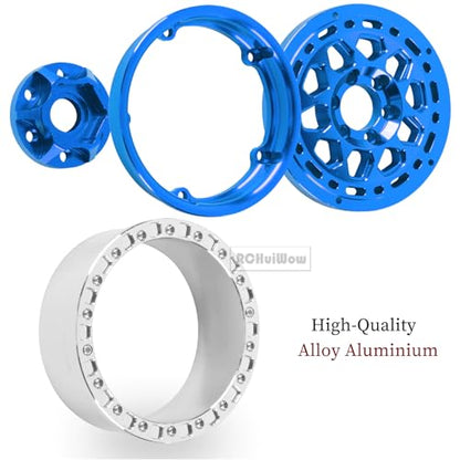 2.2" Beadlock RC Wheels for 1/10 RC Crawler SCX10 Capra,AMG 6x6,TRX4,Red cat Gen8 Everest Gen7 Pro,Alloy Aluminium rc Wheels 2.2 Beadlock Wheels 2.2 Beadlock Rims,4pcs,Navy Blue - color: Navyblue(4pcs)