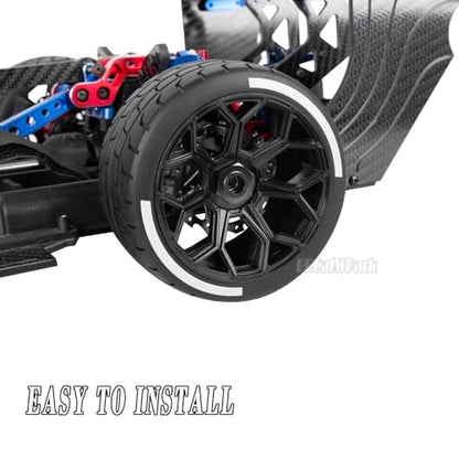 RC Highway Tires Wheel for 1/8 Typhon 6s BLX,1/7 Infraction 6S BLX,Limitless,4PCS RC Drift Tires Rubber RC Highway Wheel,Black - color: Black - (Highway Tires)