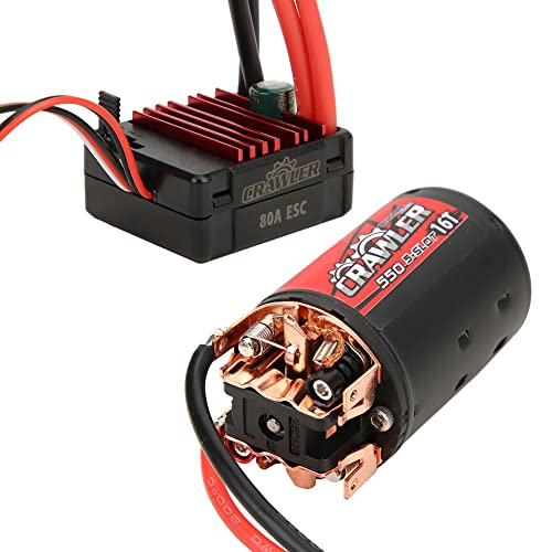 550 Brushed Motor and 80A ESC HighPerformance Kit for 1/10 RC Crawlers Durable Construction 215g