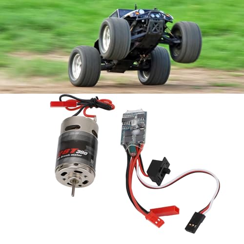 RC Car Brushed Motor 30A JST Plug ESC Set, 390 28T Brushed Motor for 1/16 1/18 RC Car
