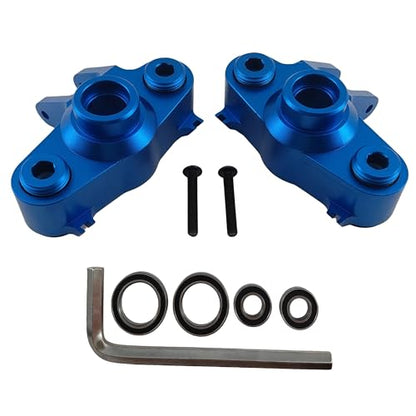 Steering Block Knuckle Arms for E-Maxx T-Maxx 3.3 E-Revo Summit (Blue) | Aluminum,Rubber Shielded Bearings,1/10 Scale,RC Cars,Upgrade Parts,5334R Compatible,CNC Machined,High Strength - color: Blue