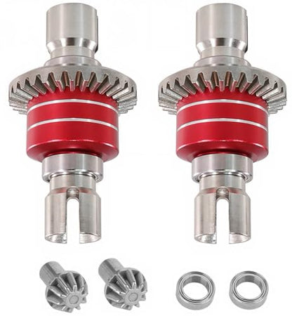 Steel RC Front Rear Differential Diff Input Gear Set Upgrade Parts for Hyper go 1/16 H16BM H16PL H16DR H16207 16208 16209 16210 H16 1/14 14301 14302 14209 14210 Series（Red）.