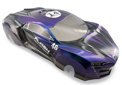 Outdoor 1/10 Scale RC Drift Touring Racing Car Body Shell – Lykan Hypercar-Style, Painted No-Cut, 260mm Wheelbase, Mulit-Color (Body Shell with Tail Wing) - color: Body Shell With Tail Wing