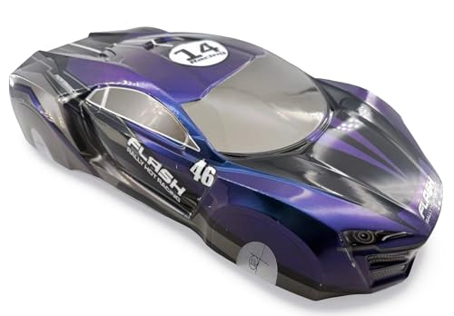 Outdoor 1/10 Scale RC Drift Touring Racing Car Body Shell – Lykan Hypercar-Style, Painted No-Cut, 260mm Wheelbase, Mulit-Color (Body Shell with Tail Wing) - color: Body Shell With Tail Wing