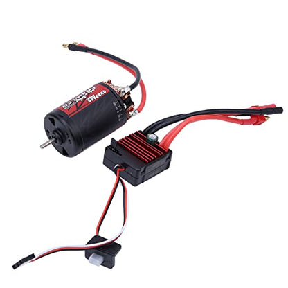 550 Brushed Motor and 80A ESC Combo Set High Performance RC Car Accessories for 1/10 Crawler Car Lightweight Durable (12T+80A)