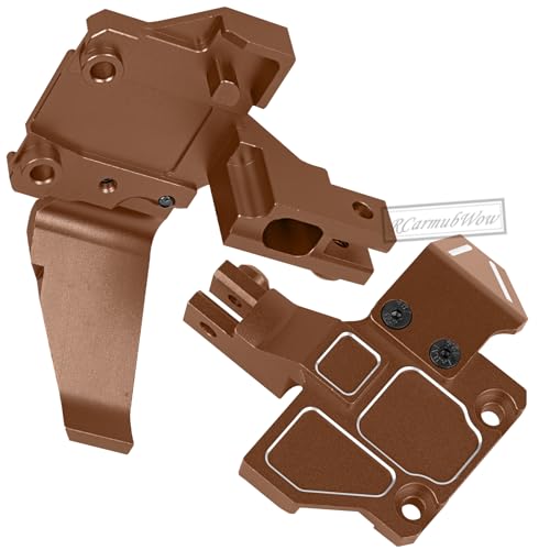 RC Alloy Chassis Brace Mounts & Motor Mount & Motor Plate Upgrades Part for 1/10 Jato 4X4 Brushless,Jato 4X4 VXL,Replace #9025,#7460A,#7490,Bronze - color: Bronze(1set)