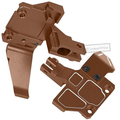 RC Alloy Chassis Brace Mounts & Motor Mount & Motor Plate Upgrades Part for 1/10 Jato 4X4 Brushless,Jato 4X4 VXL,Replace #9025,#7460A,#7490,Bronze - color: Bronze(1set)