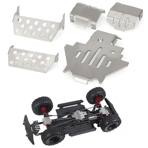 5PCS TRX4 Stainless Steel RC Skid Plate,RC Chassis Armor Protector Plate Protection for Traxxas TRX-4 82056-4 1/10 RC Crawler Car Upgrade Parts