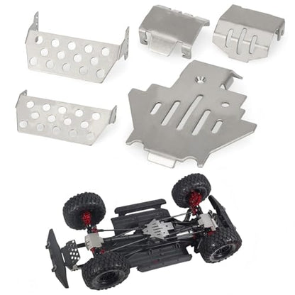 5PCS TRX4 Stainless Steel RC Skid Plate,RC Chassis Armor Protector Plate Protection for Traxxas TRX-4 82056-4 1/10 RC Crawler Car Upgrade Parts