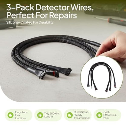 DYNWAVE Brushless Motor Sensor Wire 250mm (9.84 Inch) for 1:10 RC Car Buggy Truck Model – Silicone Cable with Protective Sheathing – Pack of 3