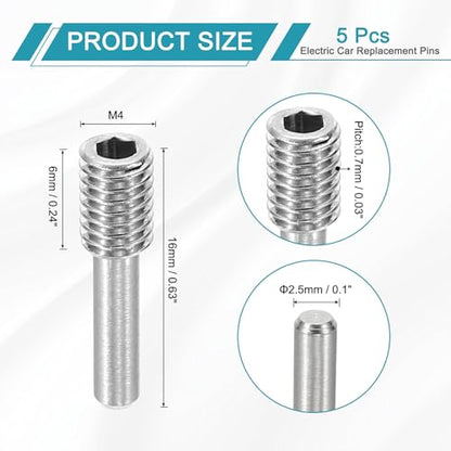 MECCANIXITY 5 Pack Driveshaft Screw Pins, M4x16x6mm Universal Stainless Steel Drive Shaft Screw Pins, RC Car Repair Parts for Electric Car/Truck Replacement - size: M4x16x6mm