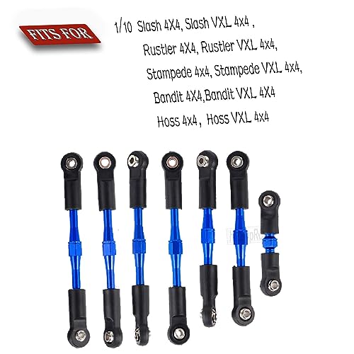 Adjustable Turnbuckles Upgrades Part for 1/10 Slash/Rustler/Stampede/Bandit VXL 4WD, Adjustable Turnbuckles Camber Links Toe Link,7PCS Navy Blue - color: Navy Blue/7pcs