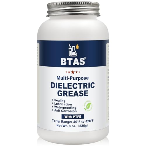 BTAS Dielectric Grease for Automotive Electrical Connectors,Car Battery Terminal Spark Plug Boot Corrosion Preventer Electric Silicone Paste,Dialectical Grease of Marine Electronics with PTFE 8 oz - size: 8 oz / 1 Pcs