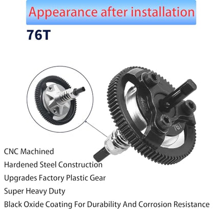 RC 48P 72T & 76T Spur Gear Hardened Steel Spur Gear Upgrades Part for Traxxas 1/10 Slash Stampede Rustler Bandit 2WD VXL XL-5 F-150 SVT, (72T & 76T) - size: 48P-Spur Gear-72T 76T