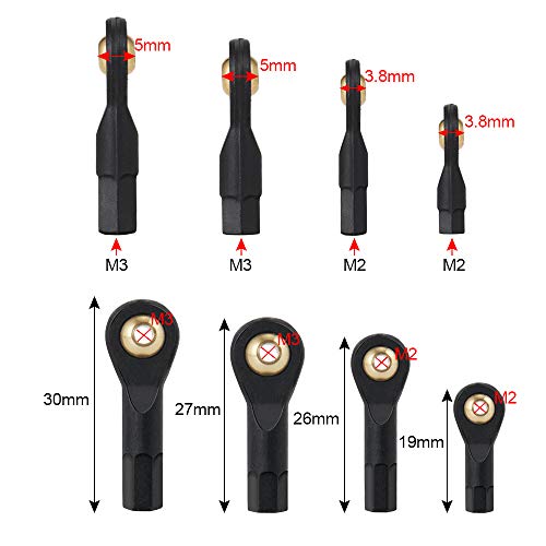 QUE-T 10pcs Ball Head Holder Tie Rod End M3 Ball Joint Linkage for RC Hobby Model Car Truck Boat (30mm) - size: 30mm