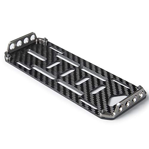 RC Battery Mount Plate, Carbon Fiber Battery Tray Protection Plate Black Battery Mounting Plate for Axial SCX10 CC01 F350 D90 1/10 RC Crawler Car Upgrades Accessories (Titanium) - color: Titanium