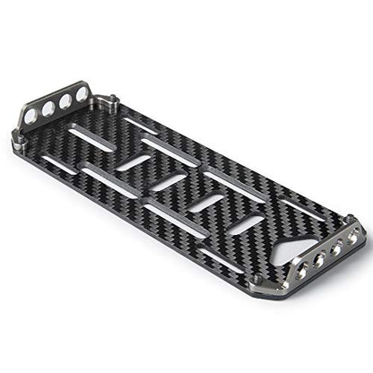RC Battery Mount Plate, Carbon Fiber Battery Tray Protection Plate Black Battery Mounting Plate for Axial SCX10 CC01 F350 D90 1/10 RC Crawler Car Upgrades Accessories (Titanium) - color: Titanium