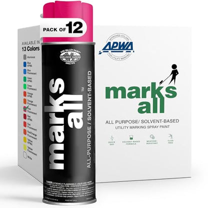 Fox Valley 18oz Marks All Solvent-Based Paint 12-Pack, Pink Fluorescent - color: Pink Fluorescent