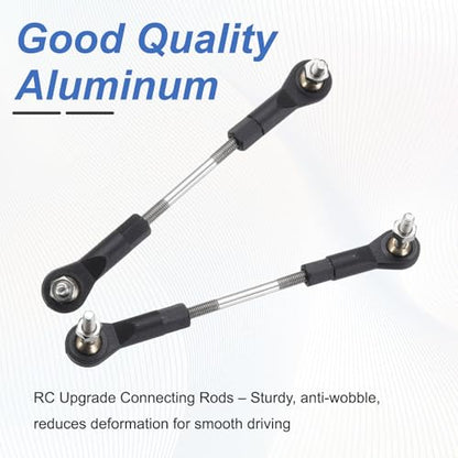 MECCANIXITY 4Pcs Adjustable Turnbuckles Camber Link, 59-69mm Turnbuckle Rod Steering Servo Linkage with M3 Ball Head Rod Ends for RC Car Replace Parts - size: 59-69mm