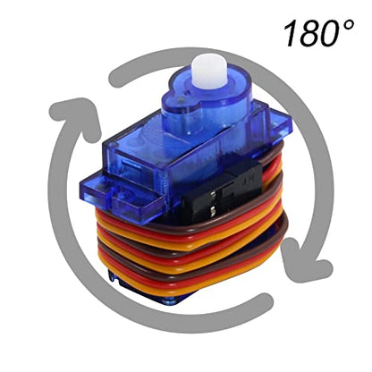 FEETECH 90R 5packs 360 Degree Continuous Servos Micro Servo 9g Mini Servo Motor with Plastic Shell for Robot Car Plane RC Helicopter