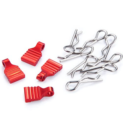 1 Set Body Clips Pins with Pull Tabs for 1/24 Axial Scx24 AXI90081 Deadbolt C10 AXI00002 B-17 AXI00005 AXI00005 Upgrade (Red) - color: Red