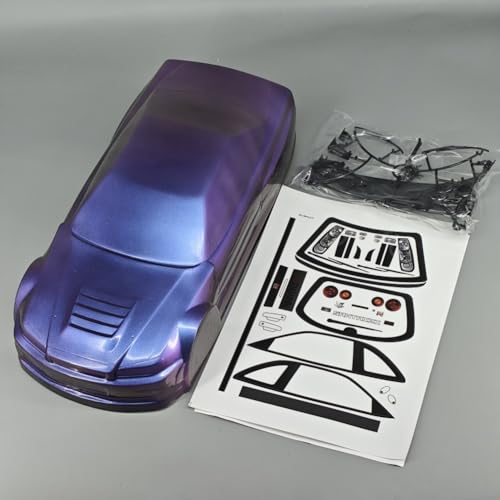 SANTAIZI 1/10 Scale R34 Style RC Clear Body Shell Replacement for Drift Racing Touring On-Road Car Width 200mm with Decal Sheet (Chameleon) - color: Chameleon