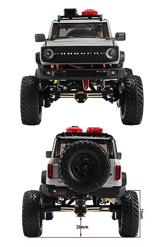 SCX24 Axles 174g SCX24 Brass Front and Rear Portal Axle with Brass Wheel Hubs Counterweights Set for 1/24 RC Crawler Axial AX24 FCX24 SCX24 Upgrades Accessories