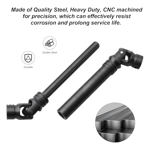 Hobbypark 105-155mm Steel Centre Drive Shaft CVD for 1/10 RC Crawler Axial SCX10 Redcat Gen7 /Pro RC4WD D90 Upgrade Parts Hop-Ups Replacement (2pcs)
