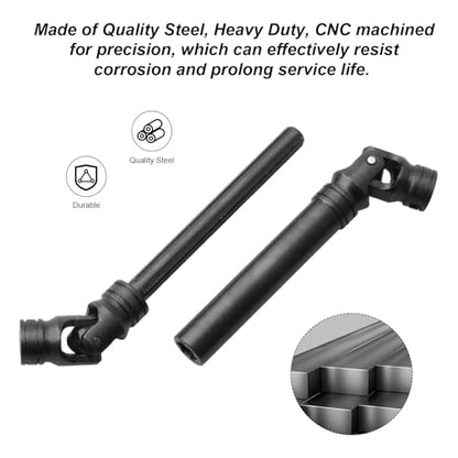 Hobbypark 105-155mm Steel Centre Drive Shaft CVD for 1/10 RC Crawler Axial SCX10 Redcat Gen7 /Pro RC4WD D90 Upgrade Parts Hop-Ups Replacement (2pcs)