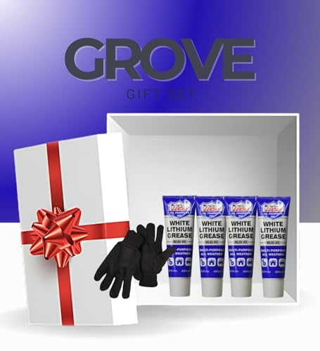 4X Lucas Oil White Lithium Grease 8oz Bundle with Work Gloves — Multi-Purpose Lubricant for Metal, Automotive, Household, and Industrial Use — Gift Set (5 Item)