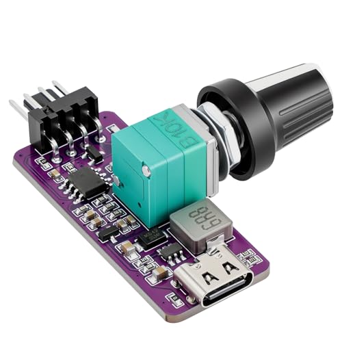OwlTree DIY Type C 5V to 12V 4 Pin PWM Fan Speed Adapter Controller Supported PC Cooling Fan, Max 12V 8W Output