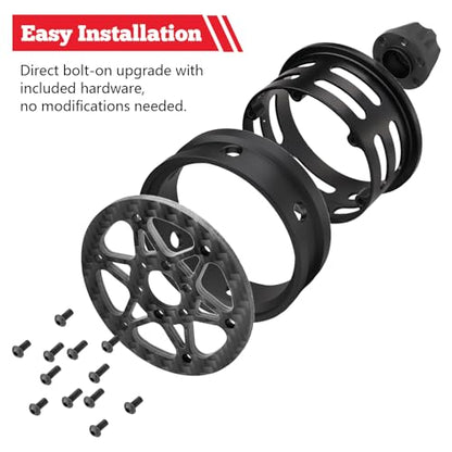 HobbyPark Carbon Fiber 1.9 Beadlock Wheels Rims for TRX4 SCX10 1/10 Crawler Car 1.9 inch Beadlocks Upgrades (Style B) - style: Style B