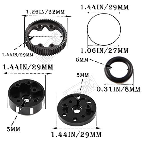 Aluminum Sealed Differential Case Upgrades Part for 1/10 Slash 2WD All Versions,2WD Rustler VXL/Rustler XL-5,Stampede VXL/Stampede XL-5,Bandit Electric RC Car,Black