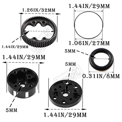 Aluminum Sealed Differential Case Upgrades Part for 1/10 Slash 2WD All Versions,2WD Rustler VXL/Rustler XL-5,Stampede VXL/Stampede XL-5,Bandit Electric RC Car,Black