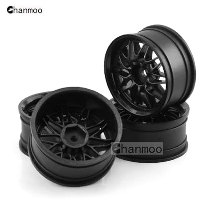 1/10 RC On Road Wheels Hubs 12mm Hex Hard Plastic Drift Rims for 1:10 Scale Rally Racing Car Tires Tamiya TT01 TT02 XV01 A959 PTG2 144001 HPI KYOSHO HSP PTG2 Touring Street Tyres 4PCS (White) - color: White
