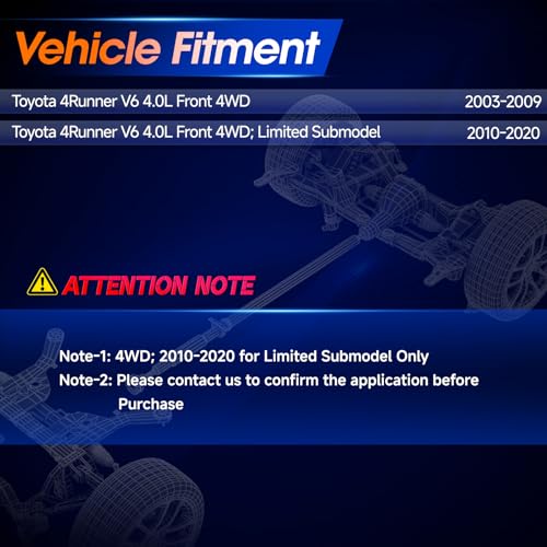 938-306 Front Drive Shaft Prop Shaft Driveshaft Assembly Fit for Toyota 4Runner 2003-2009 4.0L 4WD/ Toyota 4Runner 2010-2020 4.0L 4WD Limited Submodel, Replace# 3714060380, 37140-60380 - size: Fit 2010-2020 4Runner 4.0L 4WD Limited Submodel.