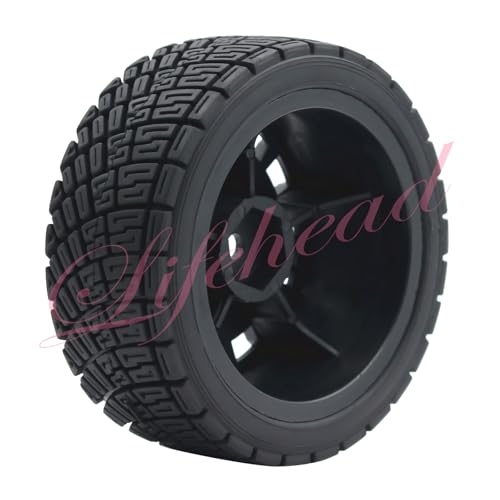 Lifehead 67mm RC On-Road Rally Car Tires and Wheels for 1/10 RC On-Road Touring Drift Car HSP Tamiya XV01 TT01 TT02B HPI Kyosho FAZER MK2 /12mm Hex - color: Black a
