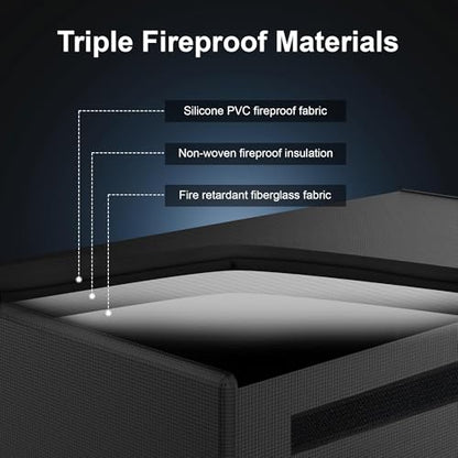 12V 100Ah LiFePO4 Lithium Battery Fireproof Safe Bag, Large Capacity Explosion-Proof Lipo Battery Bag for Charging and Storage,14×9.5×7.8in Waterproof Box Compatible with Litime and ECO - size: 14×9.5×7.8 in