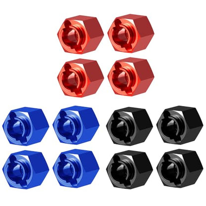 MOHERO CNC RC Wheel Hex Hub Adaptor for 1/18 RC Rock Crawler Redcat Ascent-18 Upgrade Parts (Black) - color: Black