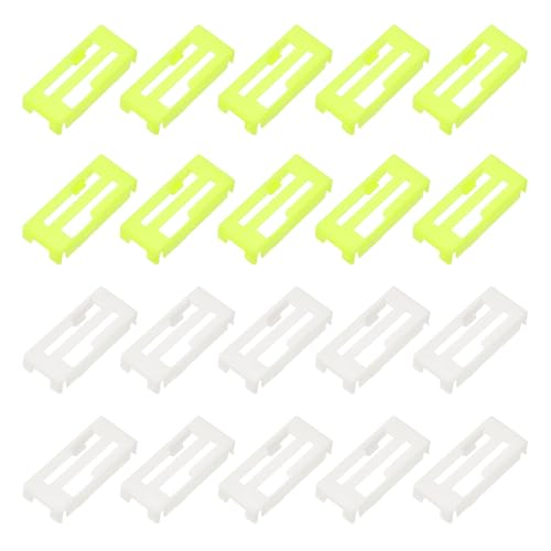 MECCANIXITY 40 Pcs Servo Extension Cable Clips, Servo Cable Safety Connector Lead Wire Buckle Lock for RC Car Plane Boat DIY Y Adapter Cable, Yellow/White - color: Yellow/White