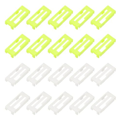 MECCANIXITY 40 Pcs Servo Extension Cable Clips, Servo Cable Safety Connector Lead Wire Buckle Lock for RC Car Plane Boat DIY Y Adapter Cable, Yellow/White - color: Yellow/White