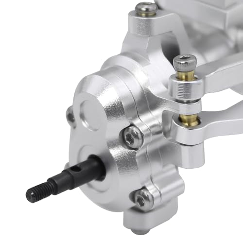 Aluminum Front Rear Portal Axle Complete Axles Set with Servo Mount for 1/18 RC Crawler Redcat Ascent-18 Ascent18 Upgrade Parts (Silver) - color: Silver