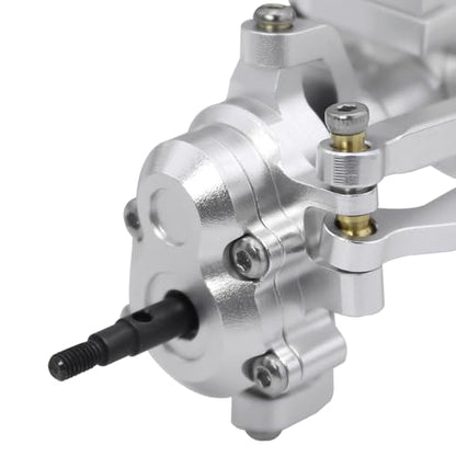 Aluminum Front Rear Portal Axle Complete Axles Set with Servo Mount for 1/18 RC Crawler Redcat Ascent-18 Ascent18 Upgrade Parts (Silver) - color: Silver