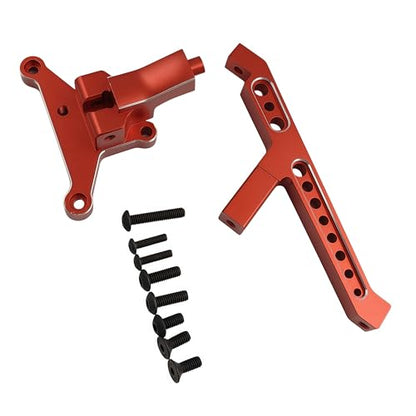 Aluminum Front Chassis Brace for 1/8 Sledge 4WD RC Truck (Red) | Alloy,95076-4,9520,Monster Truck,Upgrade Parts,CNC Machined,High Strength,Precision Fit,Wear Resistant - color: Red