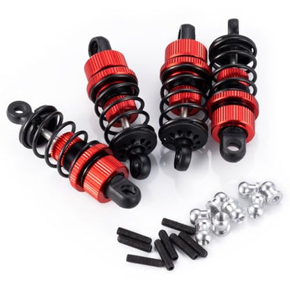 Aluminum RC Front & Rear Oil Filled Shock Absorber 50mm/52mm Adjustable Damper Set Compatible with Tamiya M03 M04 M05 M06 1:10 On Road Car Upgrades Replace Parts (Red, 52mm) - color: Red, size: 52mm